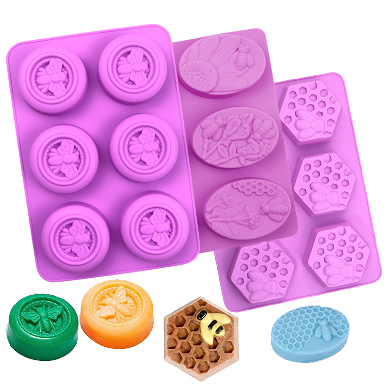 Bath Bomb Mold - Waben-Seifenform, 3D-Hummel, Stempel für handgefertigte Lotion,