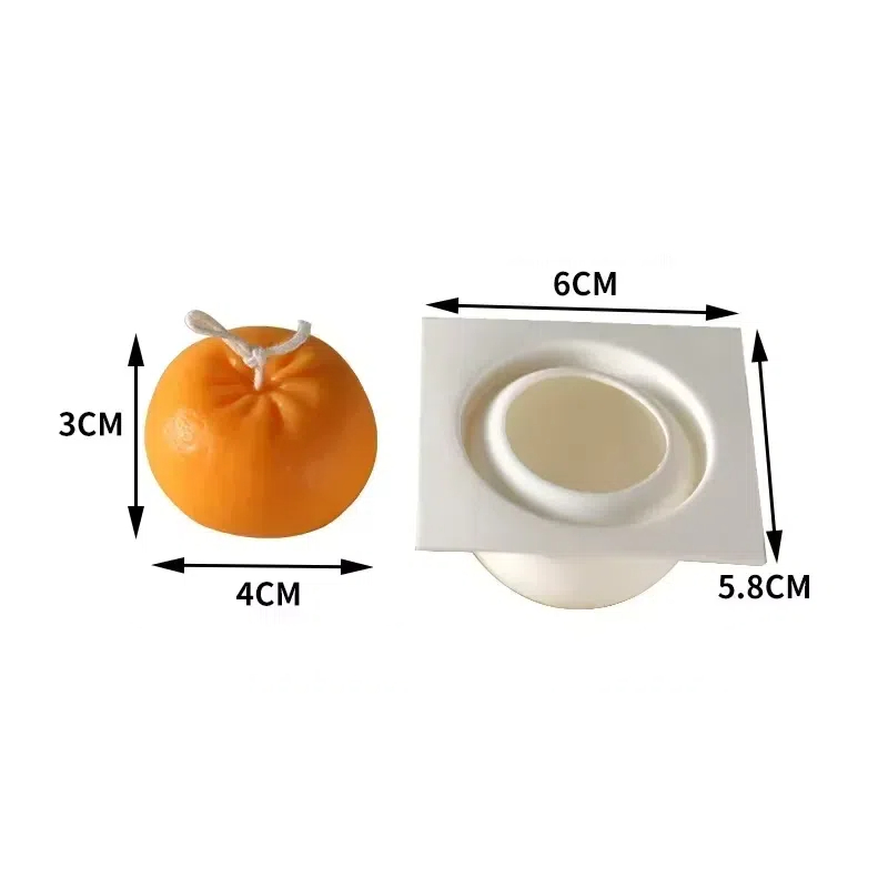 Bath Bomb Mold - Neue 3D Orange Silikon-Kerzenform Fruchtform für